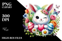 Valentines Bunny Winks, PNG Product Image 2
