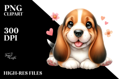 Happy Baby Basset Hound PNG Product Image 2