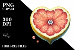 Lemon Heart Clipart PNG Product Image 2