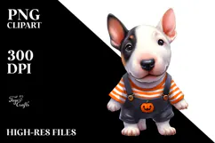 Cute Baby Bull Terrier for Halloween, Transparent PNG Product Image 2