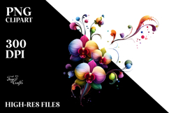 Colorful Glossy Orchid PNG Product Image 2