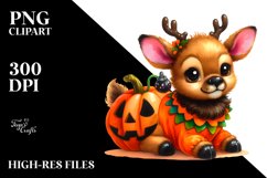 Cute Baby Elk Halloween | Sublimation Clipart Product Image 1