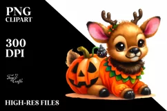 Cute Baby Elk Halloween | Sublimation Clipart Product Image 1
