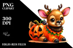 Cute Baby Elk Halloween | Sublimation Clipart Product Image 2