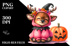 Cute Baby Elk Halloween | Sublimation Clipart Product Image 2