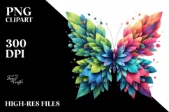 Vibrant Butterfly with Flowers PNG Product Image 3