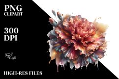 Watercolor Glossy Carnation Clipart Product Image 1