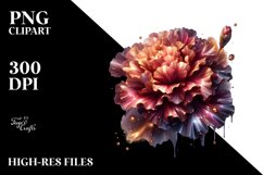 Watercolor Glossy Carnation Clipart Product Image 1