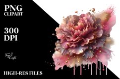 Watercolor Glossy Carnation Clipart Product Image 1