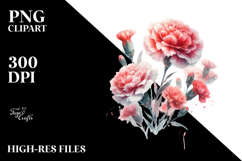 Washed Watercolor with Carnation | Clipart Product Image 2