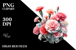 Washed Watercolor with Carnation | Clipart Product Image 2