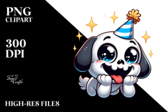 Cute Cartoon Skull with Birthday Hat, Transparent PNG Product Image 2