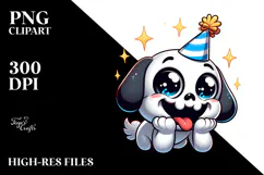 Cute Cartoon Skull with Birthday Hat, Transparent PNG Product Image 2