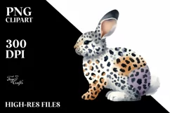 Easter Bunny Animal Print Flower, Clipart |T-shirt, Mug PNG Product Image 1