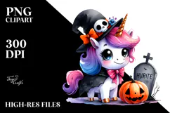 Cute Baby Unicorn Halloween | Sublimation Clipart Product Image 2