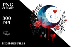Simple Paintbrush Style Moon PNG Product Image 2