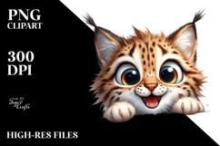 Funny Lynx Peeking Over Paper | Sublimation | Clipart Product Image 1