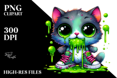 Spooky Cat with Mismatched Shoes PNG Product Image 2