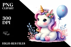 Cute Baby Unicorn Pumpkin | Sublimation Clipart Product Image 1