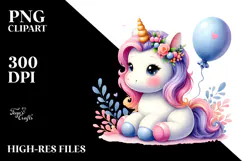Cute Baby Unicorn Pumpkin | Sublimation Clipart Product Image 2