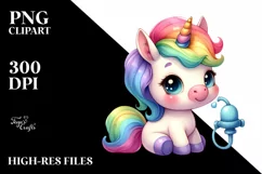 Cute Baby Unicorn Pumpkin | Sublimation Clipart Product Image 3