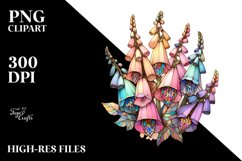 Wooden Stained Foxglove Colorful Pastel Clipart Product Image 1