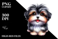 Cute Watercolor Havanese Puppy PNG Product Image 2