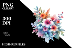 Colorful Hawaiyan Flowers with Small Daisy PNG Product Image 2