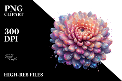 Chrysanthemum Made of Diamonds, PNG Product Image 2