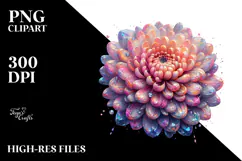 Chrysanthemum Made of Diamonds, PNG Product Image 2