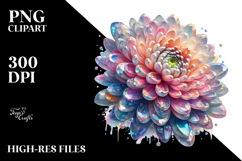 Chrysanthemum Made of Diamonds, PNG Product Image 2