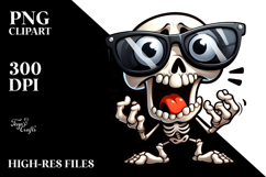 Aggressive Skeletton Sitting, PNG Product Image 2