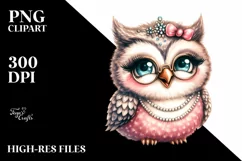 Funny Owl Vintage Flower | Clipart Product Image 3