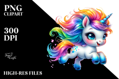 Excited Baby Unicorn with Cool Haircut PNG Product Image 2