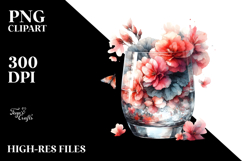 Abstract Watercolor with Begonia | Clipart Product Image 2