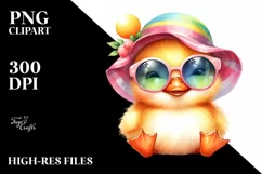 Cute Baby Duck with Sunglasses | Sublimation Clipart Product Image 1