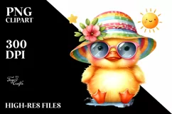 Cute Baby Duck with Sunglasses | Sublimation Clipart Product Image 3