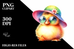 Cute Baby Duck with Sunglasses | Sublimation Clipart Product Image 3