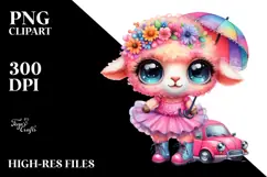 Crazy Cute Baby Lamb PNG Product Image 2
