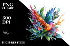 Vibrant Bird made of Flowers PNG Product Image 1