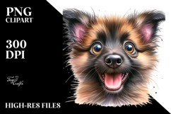 Watercolor Baby Malinois with Big Eyes, Transparent PNG Product Image 2