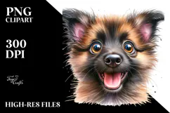 Watercolor Baby Malinois with Big Eyes, Transparent PNG Product Image 2