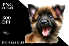 Watercolor Baby Malinois with Big Eyes, Transparent PNG Product Image 2