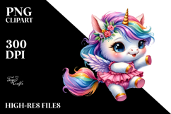 Cute Baby Unicorn Jumping PNG Product Image 2