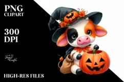 Simple Vibrant Baby Cow Clipart Product Image 1