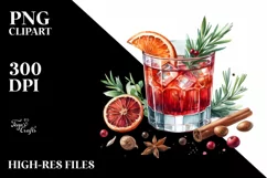 Watercolor Negroni Clipart Product Image 3