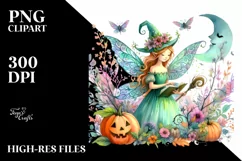 Simple Vibrant Fairy Halloween Clipart Product Image 1
