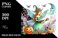 Simple Vibrant Fairy Halloween Clipart Product Image 2
