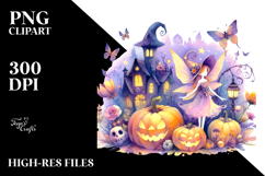 Simple Vibrant Fairy Halloween Clipart Product Image 2