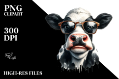 Funny Cow with Sunglasses PNG Product Image 2